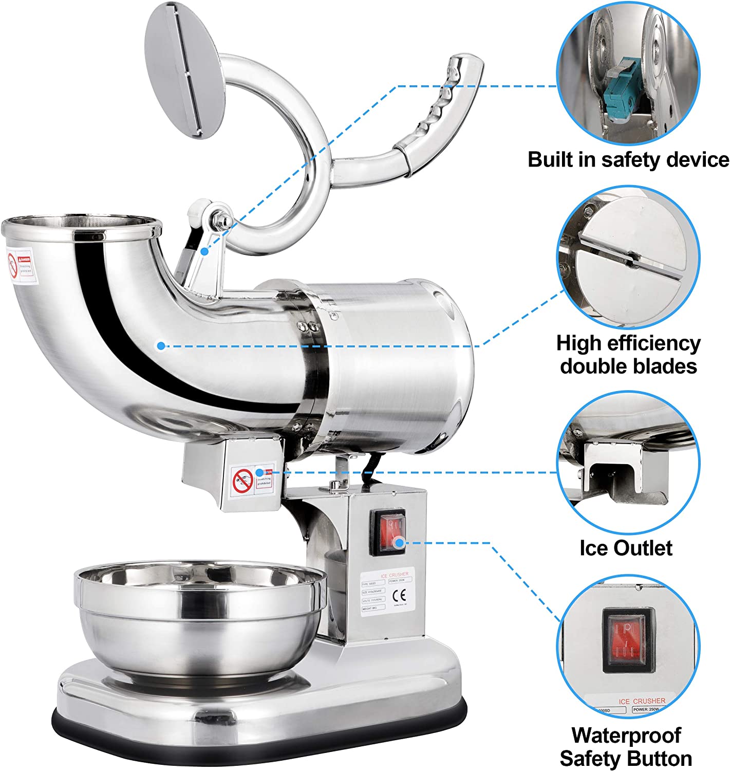 Máquina para hielo Triturador de hielo