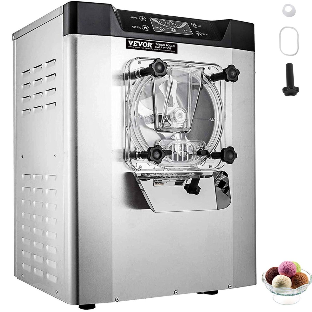 Máquina de Helado Duro Comercial (Hard Serve) 20 L/h | Acero Inoxidable 304 | Sobremesa