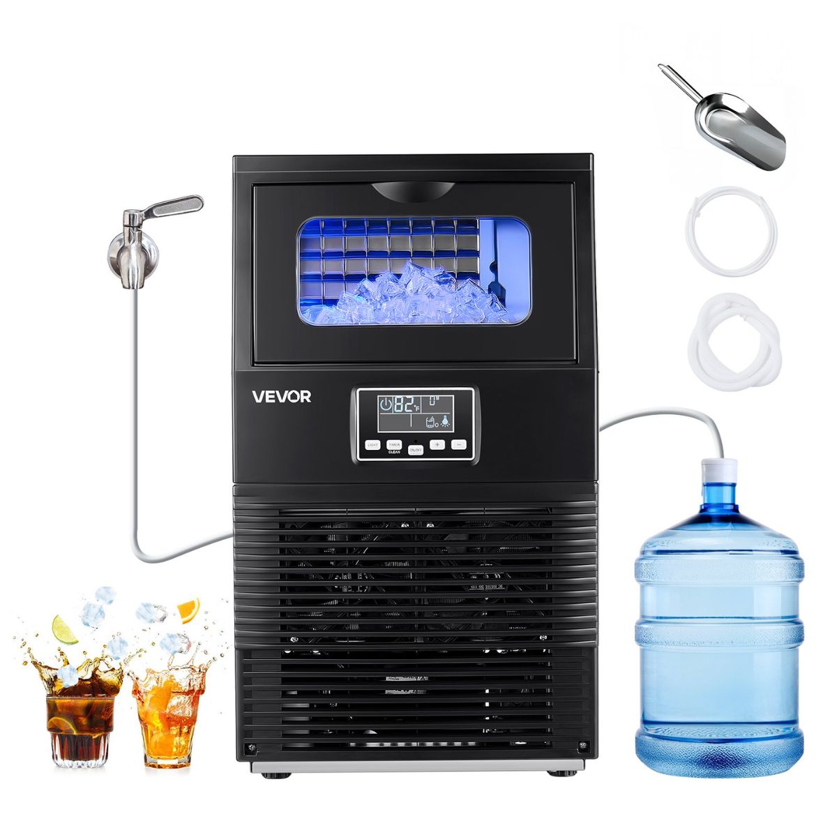 Máquina de Hielo Comercial Profesional 90 lb/24h | Almacenamiento de 12 lb