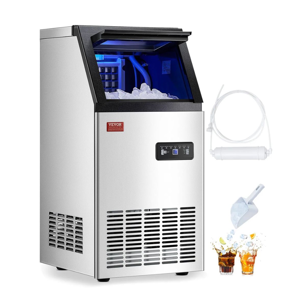 Máquina de Hielo Comercial 100 lb/24h | Producción Profesional con Autolimpieza