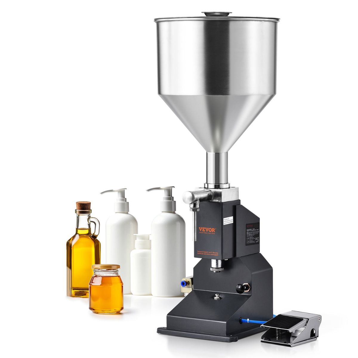 Máquina Llenadora Neumática VEVOR A02 (5-50ml) | Acero Inoxidable 304 para Líquidos y Pastas
